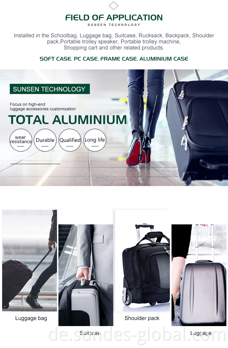 abnehmbare Gepäck -Doppel -Rillen -Räder Ersatzteile für Reisetaschen